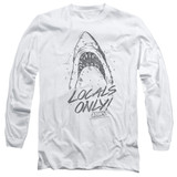 Jaws Locals Only Adult Long Sleeve T-Shirt White