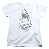 Jaws Locals Only Women's T-Shirt White