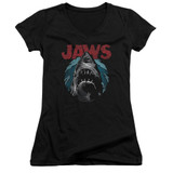 Jaws Water Circle Junior Women's V-Neck T-Shirt Black