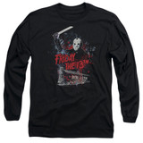 Friday the 13th Cabin Adult Long Sleeve T-Shirt Black