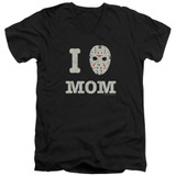 Friday the 13th Mommas Boy Adult V-Neck T-Shirt Black