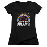 A Nightmare on Elm Street Follow Your Dreams Junior Women's V-Neck T-Shirt Black