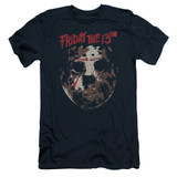 Friday the 13th Rough Mask Adult 30/1 T-Shirt Navy