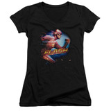 The Flash Fastest Man Junior Women's V-Neck T-Shirtblack