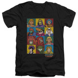 Masters Of The Universe Character Heads Adult V-Neck T-Shirt Black