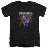 Masters Of The Universe Team Of Villains Adult V-Neck T-Shirt Black