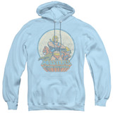 Masters Of The Universe He Man And Crew Adult Pullover Hoodie Sweatshirt Light Blue