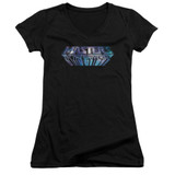 Masters Of The Universe Space Logo Junior Women's V-Neck T-Shirt Black