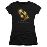 Lord of the Rings One Ring Junior Women's T-Shirt Black