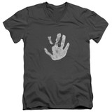 Lord of the Rings White Hand Adult V-Neck T-Shirt Charcoal