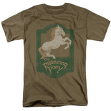 Lord of the Rings Prancing Pony Sign Adult 18/1 T-Shirt Safari Green