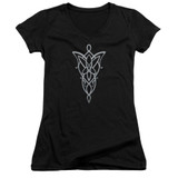 Lord Of The Rings Arwen Necklace Junior Women's V-Neck T-Shirt Black