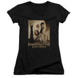 Lord Of The Rings TT Poster Junior Women's V-Neck T-Shirt Black