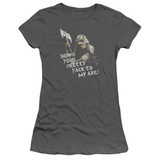 Lord Of The Rings Pretty Face Junior Women's T-Shirt Charcoal