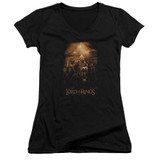 Lord Of The Rings Riders Of Rohan Junior Women's V-Neck T-Shirt Black
