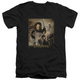 Lord of the Rings Rotk Poster Adult V-Neck T-Shirt Black