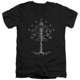 Lord of the Rings Tree Of Gondor Adult V-Neck T-Shirt 30/1 Black