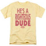 Ferris Bueller's Day Off Righteous Dude Adult 18/1 T-Shirt Banana