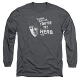 Ferris Bueller's Day Off My Hero Adult Long Sleeve T-Shirt Charcoal