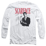 Scarface Stairway Adult Long Sleeve T-Shirt White