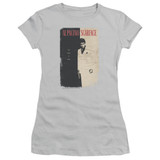 Scarface Vintage Poster Junior Women's Sheer T-Shirt Silver