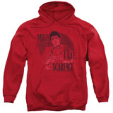 Scarface Truth Adult Pullover Hoodie Sweatshirt Red