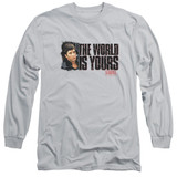 Scarface The World Is Yours Adult Long Sleeve T-Shirt Silver