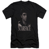 Scarface Black And White Tony Adult 30/1 T-Shirt Black