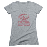 A Nightmare on Elm Street Springwood High Junior Women's V-Neck T-Shirt Athletic Heather