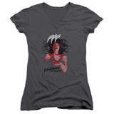 A Nightmare on Elm Street Illustrated European Poster Junior Women's V-Neck T-Shirt Charcoal