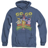 Power Rangers Go Go Adult Heather Hoodie Sweatshirt Royal Blue