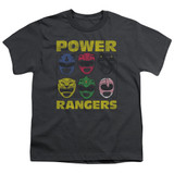 Power Rangers Ranger Heads Youth T-Shirt Charcoal