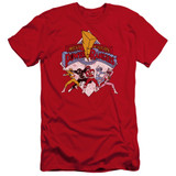 Power Rangers Retro Rangers Premium Canvas Adult Slim Fit 30/1 T-Shirt Red