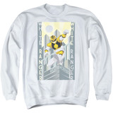 Power Rangers White Ranger Deco Adult Crewneck Sweatshirt White