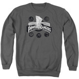 Power Rangers Power Coins Adult Crewneck Sweatshirt Charcoal