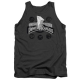 Power Rangers Power Coins Adult Tank Top T-Shirt Charcoal