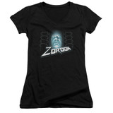 Power Rangers Zordon Junior Women's V-Neck T-Shirt Black