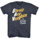 Stevie Ray Vaughan Notes Navy Heather Adult T-Shirt