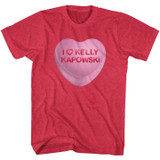 Saved By The Bell Kelly Candy Heart Cherry Heather T-Shirt