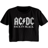 AC/DC Back In Black Black Women's Festical Cali Crop T-Shirt