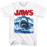 Jaws Waves White Adult Classic Movie T-Shirt
