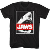 Jaws Jaws Red Bar Black Adult T-Shirt