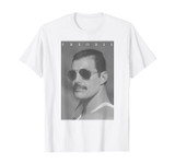 Freddie Mercury Queen Official B&W Shades Photo T-Shirt