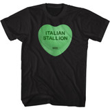 Rocky Italian Stallion Heart Black Adult T-Shirt