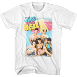 Saved By The Bell Faded Beachy White Adult T-Shirt