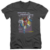 Transformers Starscream Adult V-Neck T-Shirt Charcoal