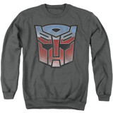 Transformers Vintage Autobot Logo Adult Crewneck Sweatshirt Charcoal
