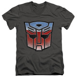 Transformers Vintage Autobot Logo Adult V-Neck T-Shirt Charcoal