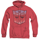 Transformers Vintage Autobot Logo Adult Heather Hoodie Sweatshirt Red