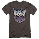 Transformers Vintage Decepticon Logo Premium Adult 30/1 T-Shirt Charcoal